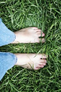 bare feet on grass